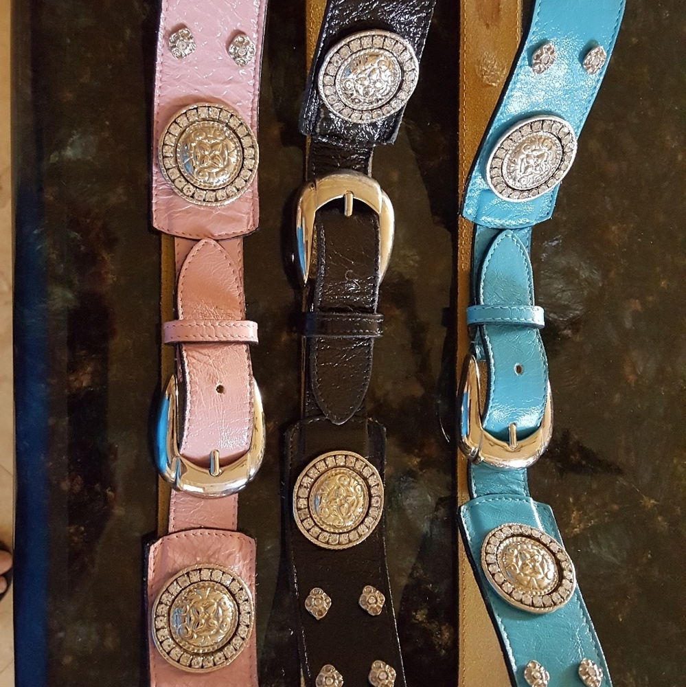 3 leather belts, new
